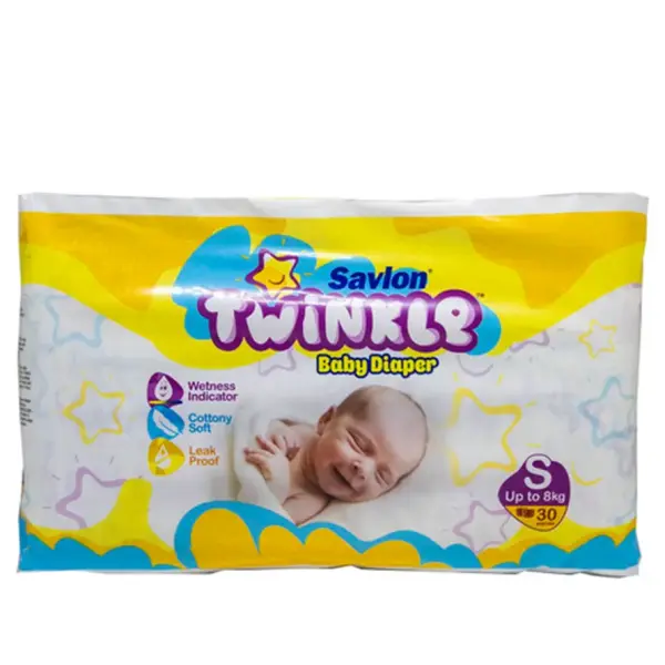 Savlon Twinkle Baby Belt Diaper (Up to 8Kg) - S 30pcs